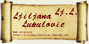 Ljiljana Lupulović vizit kartica